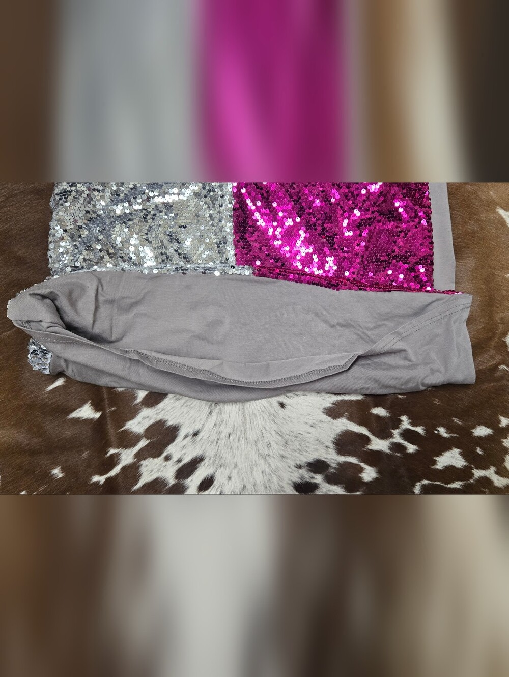 Silver and Pink Sequin Fringe Dress - Picture 4 of 7